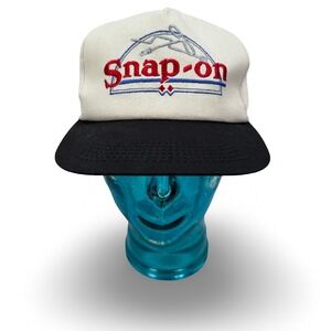 Vintage Snap-on Tools K-Products Trucker Hat Gray Cream Black USA Snapback Cap